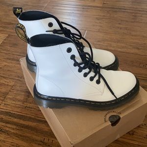 Dr. Martens White Ankle Boots